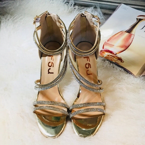 SOLD❣️Evening Shoes Rhinestone Sandals Heels - Picture 6 of 9